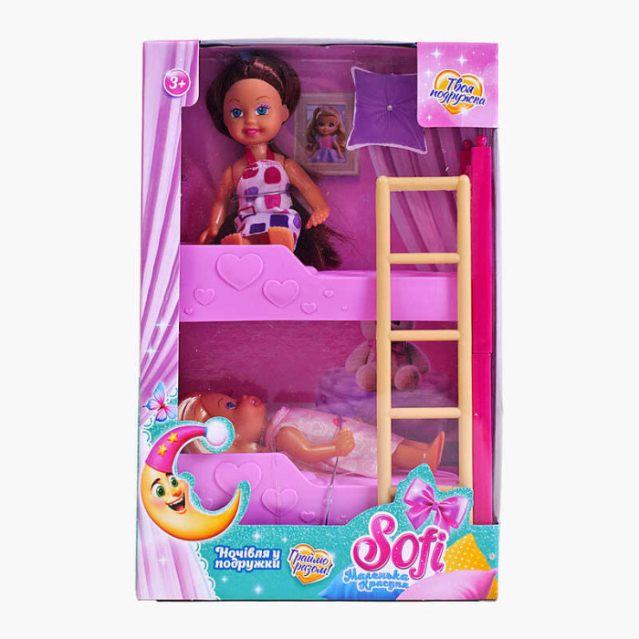 Кукла Sofi 72613 Ночевка у подружки 2 куклы двухэтажная кровать высота куклы 11 см