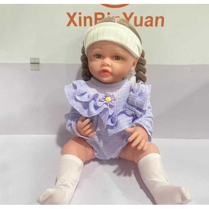 Кукла XBY 5546 высота 52 см резиновая бутылочка подгузник соска носки в коробке