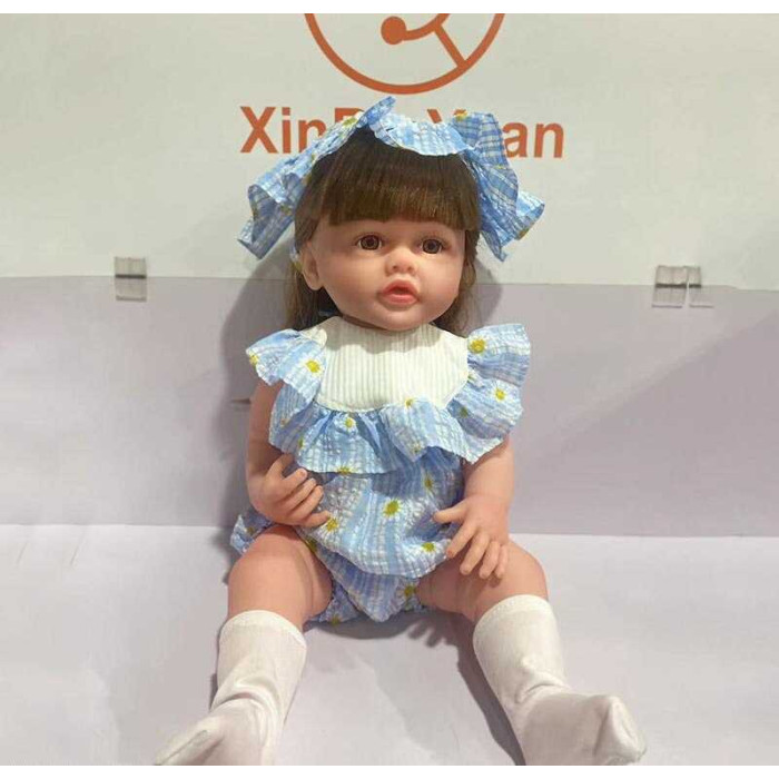 Лялька XBY 5536 высота 52 см резиновая бутылочка подгузник соска носки в коробке