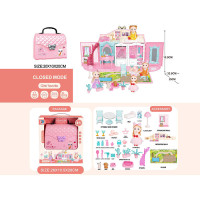 Домик 6688-52 с куклой мебелью коробками для любимых питомцев