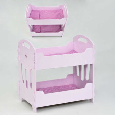 Кроватка для кукол двухъярусная 8002 розовая МАСЯ Мася