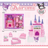 Замок JX 751 KF-1 герой підсвічування весела мелодія висота замку 24см ліжечко диван крісло парканчик