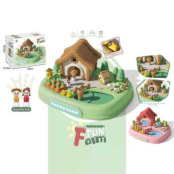 Игровой домик 8602 с магнитной игрой и фигурками в коробке