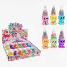 Лизун C 68868 ЦІНА ЗА 12 ШТУК В БЛОЦІ глітер пінопластові кульки