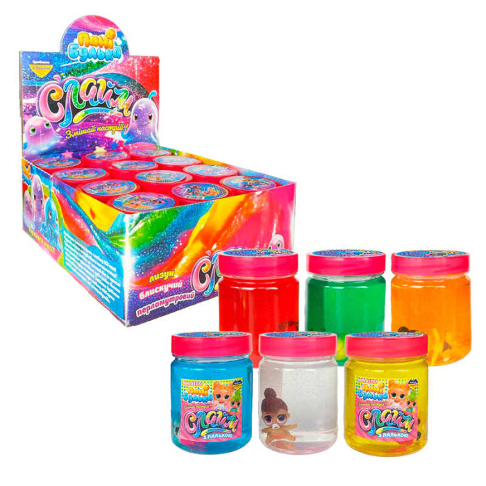 Кришталевий слайм з лялькою Пані Булька 200 г 6 кольорів ароматизований МІКС ВИДІВ дитячий Пані Булька
