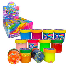 Слайм блискучий 32972 Пані Булька ЦІНА ЗА 12 ШТУК 120 г з наповненням середня банка 12 кольорів МІКС Пані Булька