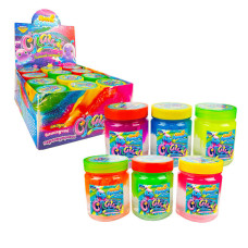 Слайм двокольоровий 65456 Пані Булька ЦІНА ЗА 12 ШТУК велика банка 200г ароматизований 6 кольорів МІКС Пані Булька