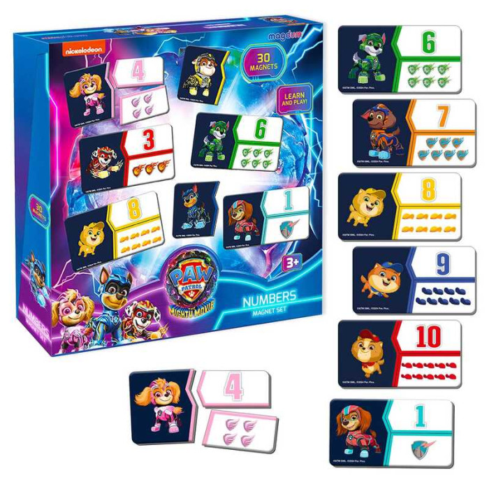 Набор магнитов ML 4034-22 & Щенок патруль Цифры Magdum 30 магнитов Magdum