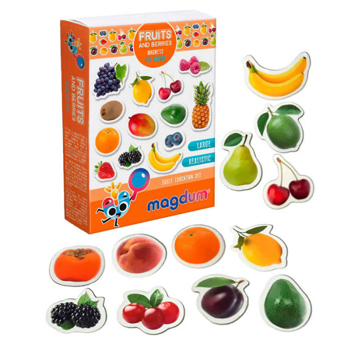 Набір магнітів ML4031-11 EN Fruits and berries (17) Magdum англ мова в коробці