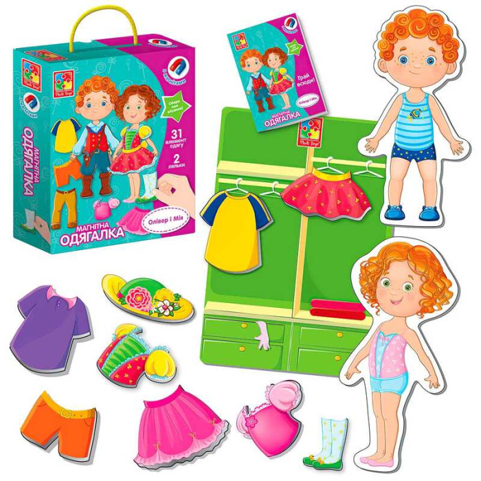 Игра настольная Vladi Toys Магнитная одевалка Оливер и Мия (VT3702-12)