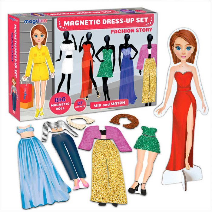 Набір магнітів Magnetic dolls ML4032-09 EN (10) Magdum 27 магнітів магнітна лялька підставка в коробці