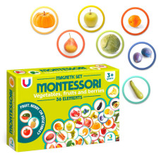 Магнітний набір Монтесорі «Овочі фрукти і ягоди» 200272 Dodo 36 елементів в коробці Смачні Фрукти і Овочі Dodo