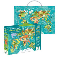 Магнитная карта мира: Животные 200267 DoDo 36 элементов магнитная доска Dodo
