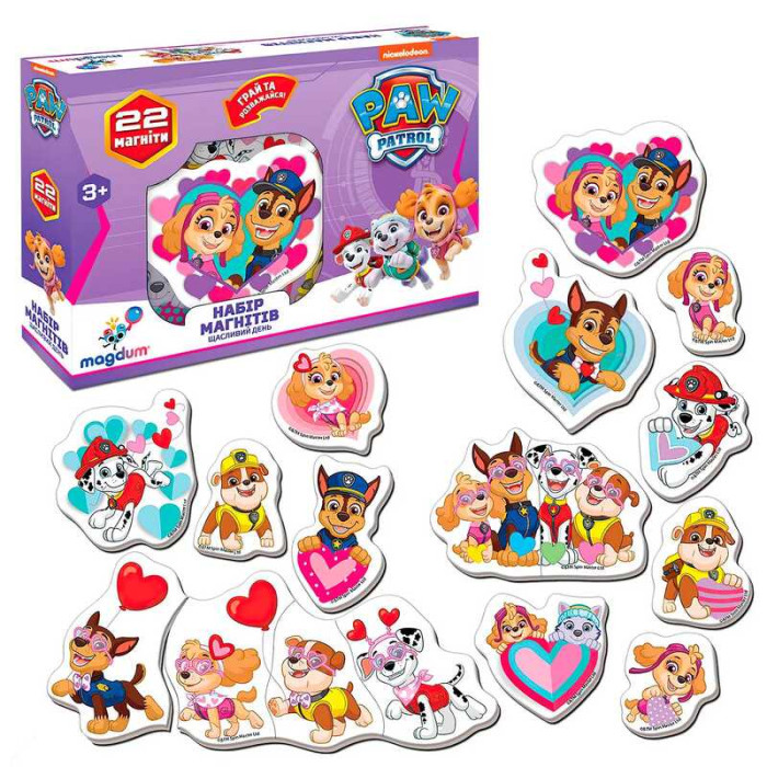 Набір ML 4034-04 магнітівЩенячий патруль Щасливий день Magdum 22 магніти Magdum
