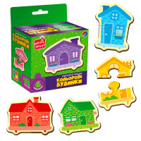 Магнитные пазлы Цветные дома VT1733-03 Vladi Toys 6 картинок
