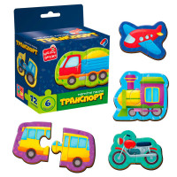 Магнітні пазли Транспорт VT1733-02 Vladi Toys 6 картинок
