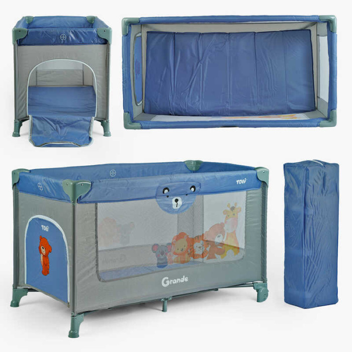 Ліжечко-манеж Toti T-04011 колір сірий розмір 126x65x75 см Toti