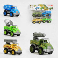 Набір машин 912 А-42 4 штуки військовий транспорт інерція в пакеті