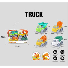 Набір машин 854-1 4 спецтехніки середня довжина 10 см рухомі елементи в сумці для дітей