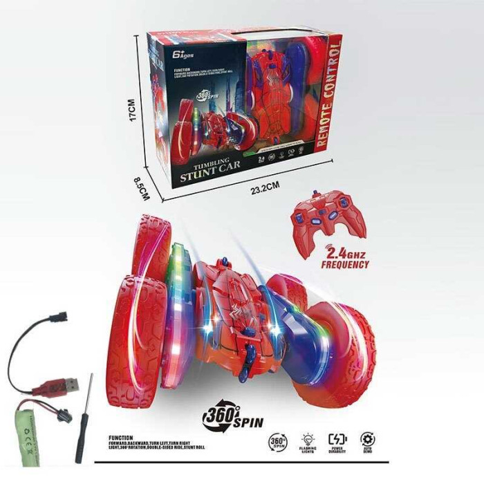 Машина на радіокеруванні H 01 акумулятор 37 V пульт 24 G підсвічування гумові колеса обертається на 360 перевертиш