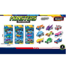 Набір машин DS 2320 3 види 3 шт металопластиковий корпус ВИДАЄТЬСЯ МІКС ВИДІВ