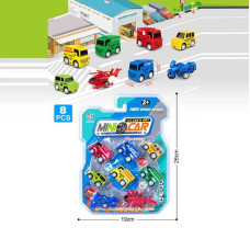 Набір машин 898 E-102 інерція 6 машинок 1 мотоцикл 1 гвинтокрил в слюді