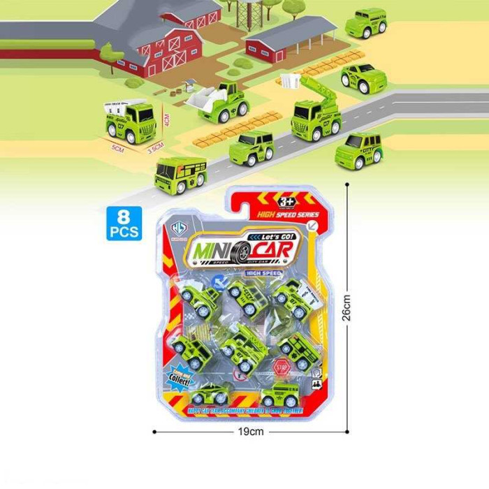 Набір машин 898 E-103 інерція 8 машинок в слюді