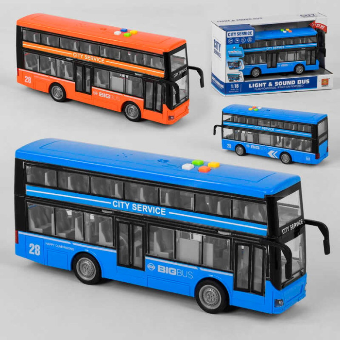 Дитяча іграшка автобус WY 912 AB світло звук інерція в коробці