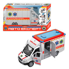 Машинка TK 97569 Авто Експерт Швидка допомога ОЗВУЧ УКР МОВОЮ інерція звук підсвіч вірші пісні двері та дах відчиняються Авто Експерт