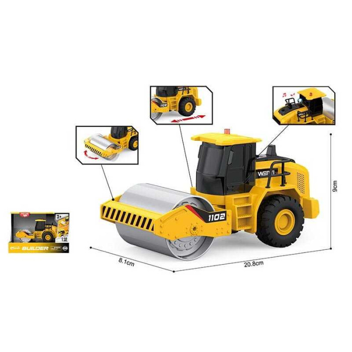 Спецтехніка WY 1102 A на батарейках масштаб - 1:20 звук світло інерція рухомі деталі прогумовані колеса