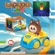 Машинка музична герой довжина 16 см кольорове підсвічування звук транспорту мелодія колесо вільного ходу в коробці NR 617-358