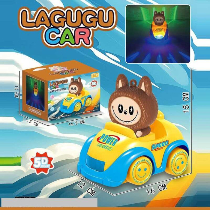 Машинка музична герой довжина 16 см кольорове підсвічування звук транспорту мелодія колесо вільного ходу в коробці NR 617-358