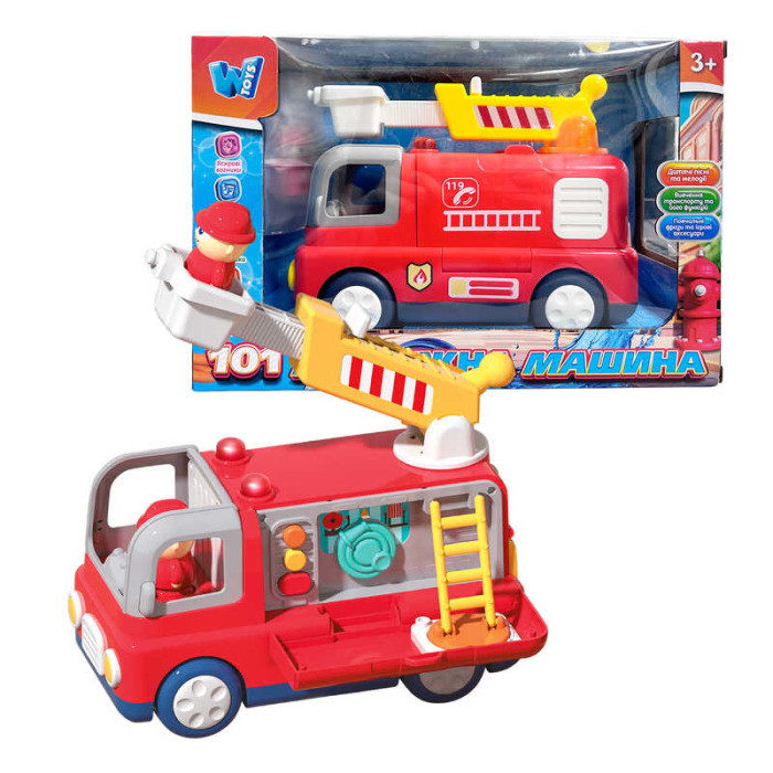 Музична машинка WToys ОЗВУЧУВАННЯ УКРАЇНСЬКОЮ МОВОЮ Пожежна машина WToys