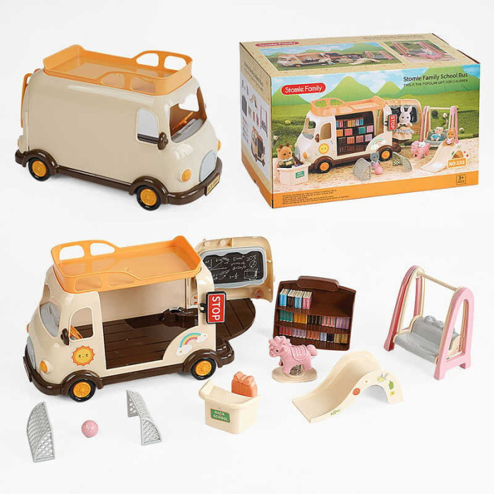 Автобус C 01 “Школа” аксесуари меблі наліпки рухливі елементи