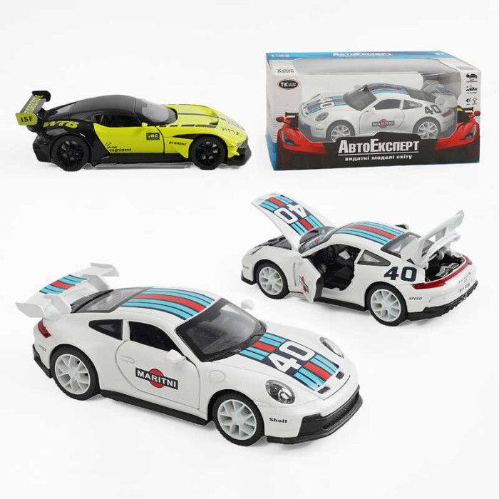 Машинка 10306 Авто Експерт 2 види металопластик 1:32 звук світло інерція рухомі елементи в коробці Авто Експерт