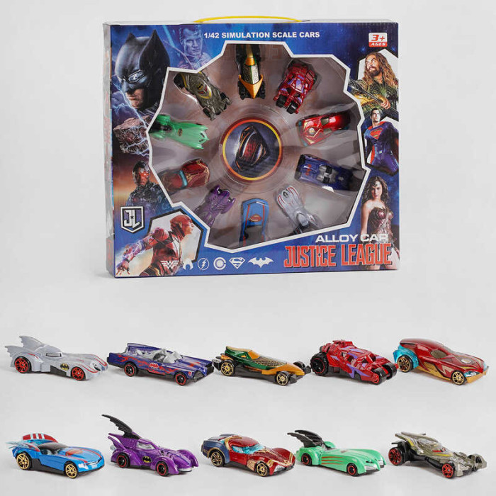 Набір машинок 04199 A 10 штук металопластик герої