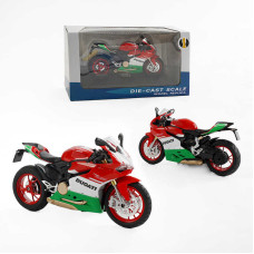 Мотоцикл металевий M 12-18 B 2 види звуки підсвічування гумові шини рухливі елементи підставка