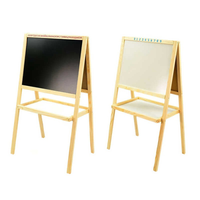 Мольберт магнитный Мася - неокрашенный с полкой 040 материал сосна