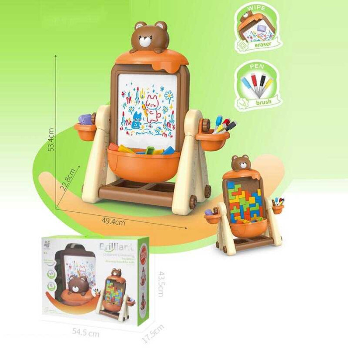 Мольберт 899-93 Y двосторонній малювання маркерами механічний тетрис маркери “пиши-витирай”