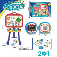 Мольберт YM 2202 двусторонняя доска подставка регулируемая высота 8 маркеров мел 12 цветов