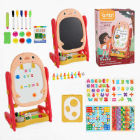 Мольберт 050-54 двухсторонний мел маркеры стиранка магниты настольные игры фишки