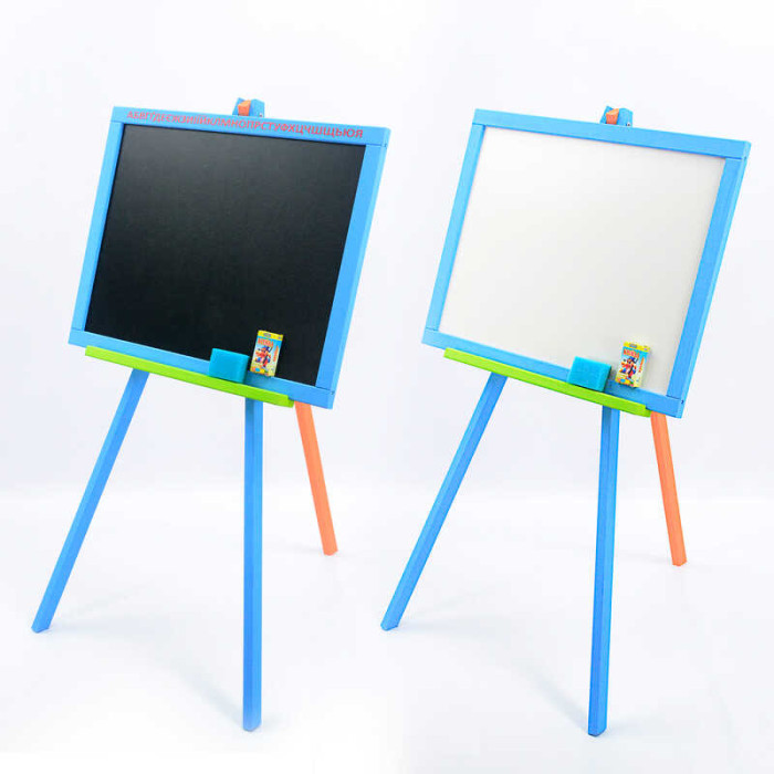 Мольберт магнитный Мася - цветной с ножками Доска сосна 40*55см высота 100см Мася