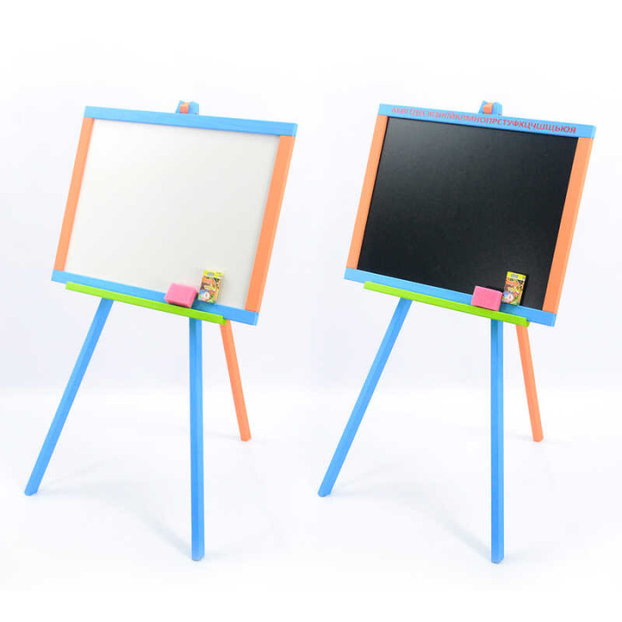 Мольберт магнитный Мася - цветной с ножками Доска сосна 40*55см высота 100см Мася