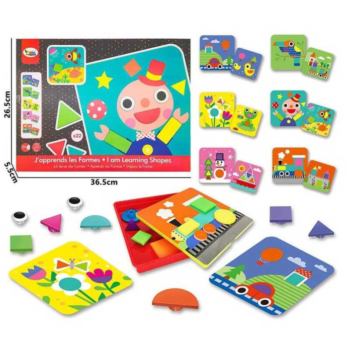 Мозаїка 66829 Вивчення фігур 12 карток 22 елементи основа-платформа
