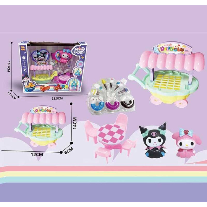 Набір героїв YQ 507 2 фігурки героїв візок з морозивом стіл та стільці аксесуари