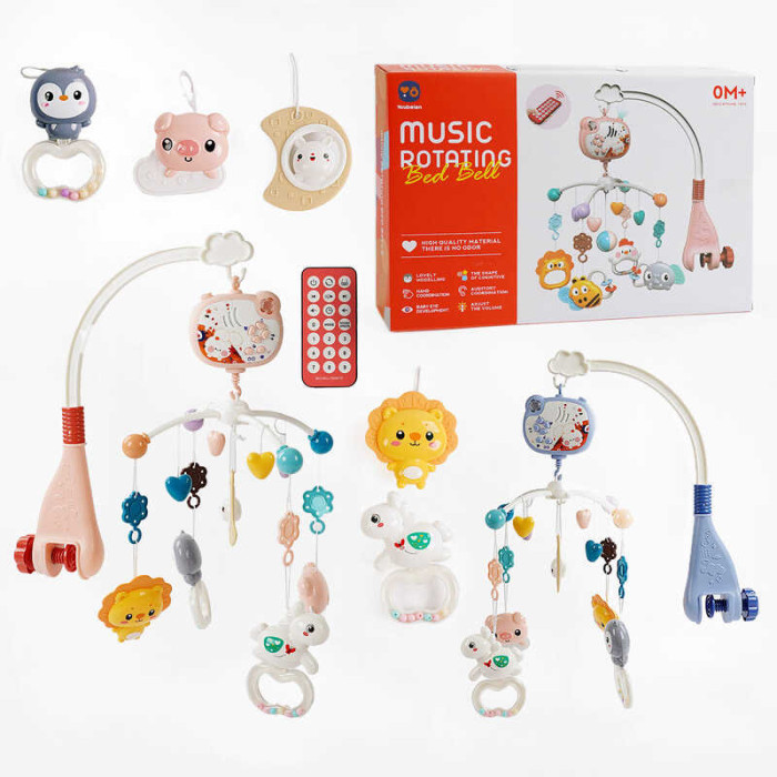 Музична карусель RT 668-17 на батарейках звук пульт дк проєктор таймер мелодії звуки природи брязкальце мікс в коробці