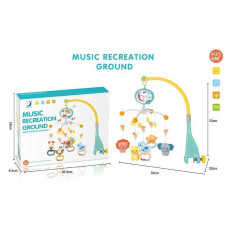 Карусель HL 2020-43 “Тваринки” звук підсвічування регулювання звуку 5 брязкалець прорізувач