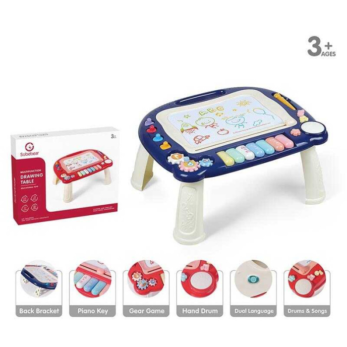 Музична дошка YL 609 AB СИНЯ 2в1 магнітна мелодії звуки пісні піаніно англозвучування Yala baby