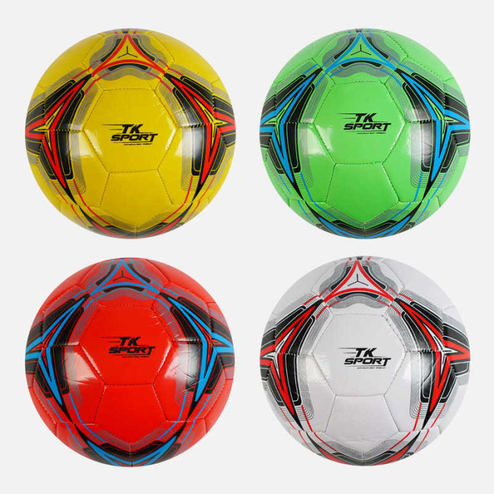 М`яч футбольний С 62386 TK Sport 4 кольори вага 300-310 грамів гумовий балон матеріал PVC розмір №5 ВИДАЄТЬСЯ МІКС TK Sport