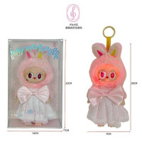 Мягкая игрушка-брелок LBB 013-1 герой подсветка звуки на батарейках высота 20 см металлическое кольцо съемная одежда резиновое лицо подвижные конечности в коробке